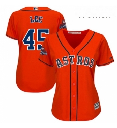Womens Majestic Houston Astros 45 Carlos Lee Replica Orange Alternate 2017 World Series Champions Cool Base MLB Jersey Womens Majestic Houston Astros 45 Carlos Lee Replica Orange Alternate 2017 World Series Champions Cool Base MLB Jersey