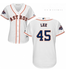 Womens Majestic Houston Astros 45 Carlos Lee Replica White Home 2017 World Series Champions Cool Base MLB Jersey Womens Majestic Houston Astros 45 Carlos Lee Replica White Home 2017 World Series Champions Cool Base MLB Jersey