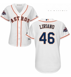 Womens Majestic Houston Astros 46 Francisco Liriano Replica White Home 2017 World Series Champions Cool Base MLB Jersey Womens Majestic Houston Astros 46 Francisco Liriano Replica White Home 2017 World Series Champions Cool Base MLB Jersey