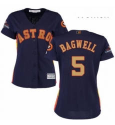 Womens Majestic Houston Astros 5 Jeff Bagwell Authentic Navy Blue Alternate 2018 Gold Program Cool Base MLB Jersey Womens Majestic Houston Astros 5 Jeff Bagwell Authentic Navy Blue Alternate 2018 Gold Program Cool Base MLB Jersey