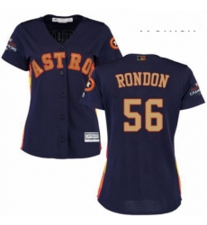 Womens Majestic Houston Astros 56 Hector Rondon Authentic Navy Blue Alternate 2018 Gold Program Cool Base MLB Jersey Womens Majestic Houston Astros 56 Hector Rondon Authentic Navy Blue Alternate 2018 Gold Program Cool Base MLB Jersey