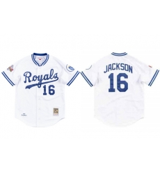Men Kansas City Royals 16 Bo Jackson 1989 White Stitched Jerse Men Kansas City Royals 16 Bo Jackson 1989 White Stitched Jerse