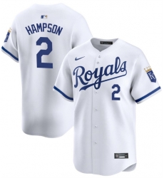 Men Kansas City Royals 2 Garrett Hampson White 2024 Home Limited Cool Base Stitched Baseball Jersey Men Kansas City Royals 2 Garrett Hampson White 2024 Home Limited Cool Base Stitched Baseball Jersey