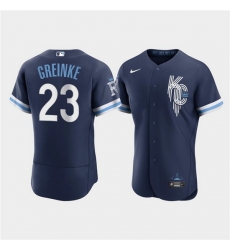 Men Kansas City Royals 23 Zack Greinke 2022 Navy City Connect Flex Base Stitched MLB Jerse Men Kansas City Royals 23 Zack Greinke 2022 Navy City Connect Flex Base Stitched MLB Jerse