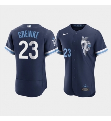 Men Kansas City Royals 23 Zack Greinke 2022 Navy City Connect Flex Base Stitched MLB jersey Men Kansas City Royals 23 Zack Greinke 2022 Navy City Connect Flex Base Stitched MLB jersey
