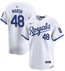 Men Kansas City Royals 48 Alec Marsh White 2024 Cool Base Home Limited Stitched Baseball Jersey Men Kansas City Royals 48 Alec Marsh White 2024 Cool Base Home Limited Stitched Baseball Jersey