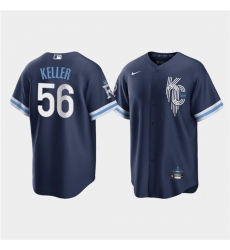 Men Kansas City Royals 56 Brad Keller 2022 Navy City Connect Cool Base Stitched jersey Men Kansas City Royals 56 Brad Keller 2022 Navy City Connect Cool Base Stitched jersey