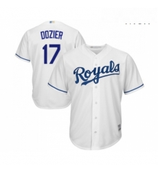 Mens Kansas City Royals 17 Hunter Dozier Replica White Home Cool Base Baseball Jersey Mens Kansas City Royals 17 Hunter Dozier Replica White Home Cool Base Baseball Jersey
