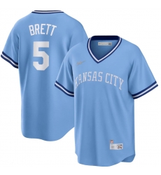 Men's Kansas City Royals George Brett #5 Nike Light Blue Road Cooperstown Collection Player Jersey Men's Kansas City Royals George Brett #5 Nike Light Blue Road Cooperstown Collection Player Jersey