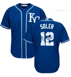 Mens Majestic Kansas City Royals 12 Jorge Soler Blue Authentic Blue Team Logo Fashion Cool Base MLB Jersey Mens Majestic Kansas City Royals 12 Jorge Soler Blue Authentic Blue Team Logo Fashion Cool Base MLB Jersey