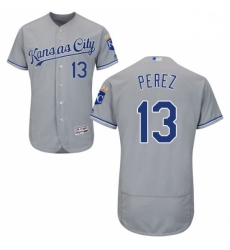 Mens Majestic Kansas City Royals 13 Salvador Perez Grey Road Flex Base Authentic Collection MLB Jersey Mens Majestic Kansas City Royals 13 Salvador Perez Grey Road Flex Base Authentic Collection MLB Jersey