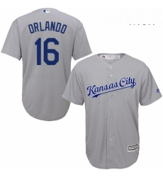 Mens Majestic Kansas City Royals 16 Paulo Orlando Replica Grey Road Cool Base MLB Jersey Mens Majestic Kansas City Royals 16 Paulo Orlando Replica Grey Road Cool Base MLB Jersey