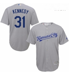 Mens Majestic Kansas City Royals 31 Ian Kennedy Replica Grey Road Cool Base MLB Jersey Mens Majestic Kansas City Royals 31 Ian Kennedy Replica Grey Road Cool Base MLB Jersey