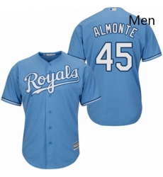 Mens Majestic Kansas City Royals 45 Abraham Almonte Replica Light Blue Alternate 1 Cool Base MLB Jersey Mens Majestic Kansas City Royals 45 Abraham Almonte Replica Light Blue Alternate 1 Cool Base MLB Jersey