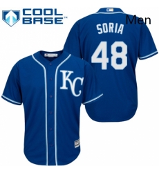 Mens Majestic Kansas City Royals 48 Joakim Soria Replica Blue Alternate 2 Cool Base MLB Jersey Mens Majestic Kansas City Royals 48 Joakim Soria Replica Blue Alternate 2 Cool Base MLB Jersey