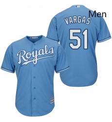 Mens Majestic Kansas City Royals 51 Jason Vargas Replica Light Blue Alternate 1 Cool Base MLB Jersey Mens Majestic Kansas City Royals 51 Jason Vargas Replica Light Blue Alternate 1 Cool Base MLB Jersey