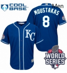 Mens Majestic Kansas City Royals 8 Mike Moustakas Authentic Blue Alternate 2 Cool Base 2015 World Series Mens Majestic Kansas City Royals 8 Mike Moustakas Authentic Blue Alternate 2 Cool Base 2015 World Series