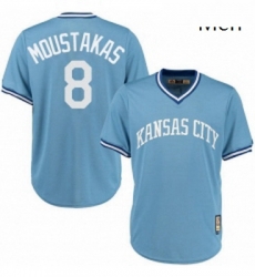 Mens Majestic Kansas City Royals 8 Mike Moustakas Replica Light Blue Cooperstown MLB Jersey Mens Majestic Kansas City Royals 8 Mike Moustakas Replica Light Blue Cooperstown MLB Jersey