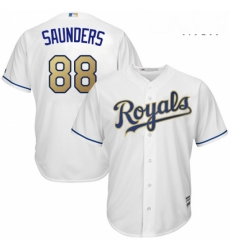 Mens Majestic Kansas City Royals 88 Michael Saunders Replica White Home Cool Base MLB Jersey Mens Majestic Kansas City Royals 88 Michael Saunders Replica White Home Cool Base MLB Jersey