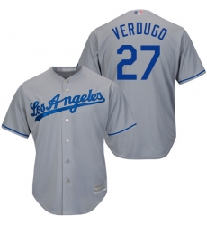 Dodgers 27 Alex Verdugo Grey New Cool Base Stitched Baseball Jersey Dodgers 27 Alex Verdugo Grey New Cool Base Stitched Baseball Jersey