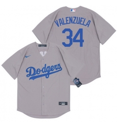 Dodgers 34 Fernando Valenzuela Gray 2020 Nike Cool Base Jersey Dodgers 34 Fernando Valenzuela Gray 2020 Nike Cool Base Jersey