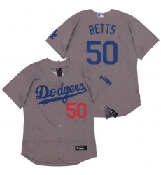 Dodgers 50 Mookie Betts Gray 2020 Nike Flexbase Jersey Dodgers 50 Mookie Betts Gray 2020 Nike Flexbase Jersey