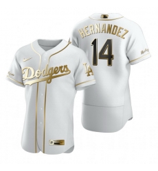 Los Angeles Dodgers 14 Enrique Hernandez White Nike Mens Authentic Golden Edition MLB Jersey Los Angeles Dodgers 14 Enrique Hernandez White Nike Mens Authentic Golden Edition MLB Jersey