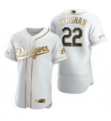 Los Angeles Dodgers 22 Clayton Kershaw White Nike Mens Authentic Golden Edition MLB Jersey Los Angeles Dodgers 22 Clayton Kershaw White Nike Mens Authentic Golden Edition MLB Jersey