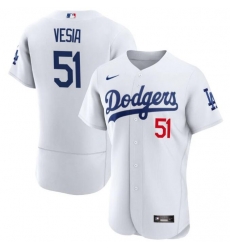 Los Angeles Dodgers Alex Vesia #51 White Flex Base Stitched Home Jersey Los Angeles Dodgers Alex Vesia #51 White Flex Base Stitched Home Jersey