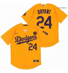 Men Dodgers 24 Kobe Bryant Yellow Cool Base Stitched MLB Jersey Men Dodgers 24 Kobe Bryant Yellow Cool Base Stitched MLB Jersey