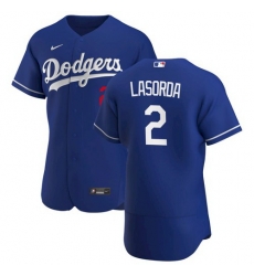 Men LA Los Angeles Dodgers 2 Tommy Lasorda Blue Flex Base Stitched 2021 Jersey Men LA Los Angeles Dodgers 2 Tommy Lasorda Blue Flex Base Stitched 2021 Jersey