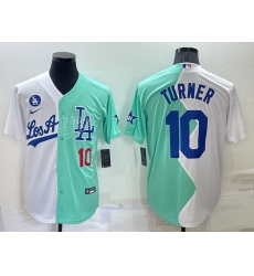 Men Los Angeles Dodgers 10 Justin Turner 2022 All Star White Green Cool Base Stitched Baseball Jersey Men Los Angeles Dodgers 10 Justin Turner 2022 All Star White Green Cool Base Stitched Baseball Jersey