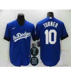 Men Los Angeles Dodgers 10 Justin Turner Blue 2 20 Patch City Connect Cool Base Stitched Jersey Men Los Angeles Dodgers 10 Justin Turner Blue 2 20 Patch City Connect Cool Base Stitched Jersey