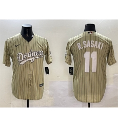Men Los Angeles Dodgers 11 Roki Sasaki Cream Cool Base Stitched Baseball Jersey Men Los Angeles Dodgers 11 Roki Sasaki Cream Cool Base Stitched Baseball Jersey