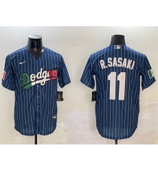 Men Los Angeles Dodgers 11 Roki Sasaki Navy Mexico Cool Base Stitched Baseball Jersey Men Los Angeles Dodgers 11 Roki Sasaki Navy Mexico Cool Base Stitched Baseball Jersey