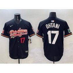 Men Los Angeles Dodgers  17 Shohei Ohtani Black Mexico Limited Stitched Baseball Jersey