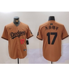 Men Los Angeles Dodgers 17 Shohei Ohtani Brown Cool Base Stitched Baseball Jersey 10 Men Los Angeles Dodgers 17 Shohei Ohtani Brown Cool Base Stitched Baseball Jersey 10