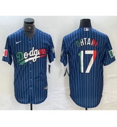 Men Los Angeles Dodgers 17 Shohei Ohtani Mexico Blue Pinstripe Cool Base Stitched Jerseys Men Los Angeles Dodgers 17 Shohei Ohtani Mexico Blue Pinstripe Cool Base Stitched Jerseys