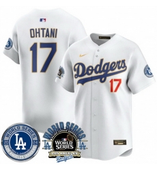 Men Los Angeles Dodgers 17 Shohei Ohtani White 2024 World Series Patch Vapor Premier Limited Stitched Baseball Jersey Men Los Angeles Dodgers 17 Shohei Ohtani White 2024 World Series Patch Vapor Premier Limited Stitched Baseball Jersey