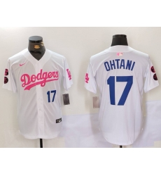 Men Los Angeles Dodgers 17 Shohei Ohtani White Pink Vin 26 Kobe Patch Stitched Baseball Jersey1 Men Los Angeles Dodgers 17 Shohei Ohtani White Pink Vin 26 Kobe Patch Stitched Baseball Jersey1