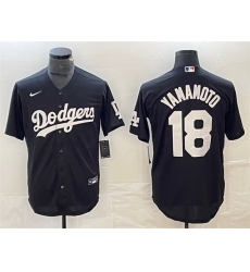 Men Los Angeles Dodgers 18 Yoshinobu Yamamoto Black Cool Base Stitched Jersey Men Los Angeles Dodgers 18 Yoshinobu Yamamoto Black Cool Base Stitched Jersey