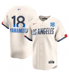 Men Los Angeles Dodgers 18 Yoshinobu Yamamoto Cream 2024 City Connect Limited Stitched Baseball Jersey Men Los Angeles Dodgers 18 Yoshinobu Yamamoto Cream 2024 City Connect Limited Stitched Baseball Jersey