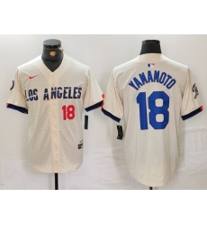 Men Los Angeles Dodgers 18 Yoshinobu Yamamoto Cream Stitched Baseball Jersey 3 Men Los Angeles Dodgers 18 Yoshinobu Yamamoto Cream Stitched Baseball Jersey 3