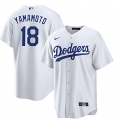 Men Los Angeles Dodgers 18 Yoshinobu Yamamoto White Cool Base Stitched Jersey Men Los Angeles Dodgers 18 Yoshinobu Yamamoto White Cool Base Stitched Jersey