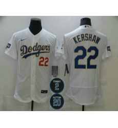 Men Los Angeles Dodgers 22 Clayton Kershaw White Gold 2 20 Patch Stitched MLB Flex Base Nike Jersey Men Los Angeles Dodgers 22 Clayton Kershaw White Gold 2 20 Patch Stitched MLB Flex Base Nike Jersey