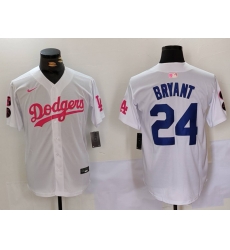 Men Los Angeles Dodgers 24 Kobe Bryant White Pink Vin 26 Kobe Patch Stitched Baseball Jersey 2 Men Los Angeles Dodgers 24 Kobe Bryant White Pink Vin 26 Kobe Patch Stitched Baseball Jersey 2