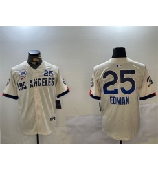 Men Los Angeles Dodgers 25 Tommy Edman Cream 2024 World Series With No 34 Patch City Connect Limited Stitched Baseball Jersey Men Los Angeles Dodgers 25 Tommy Edman Cream 2024 World Series With No 34 Patch City Connect Limited Stitched Baseball Jersey