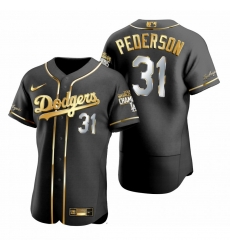 Men Los Angeles Dodgers 31 Joc Pederson Black 2020 World Series Champions Gold Edition Jersey Men Los Angeles Dodgers 31 Joc Pederson Black 2020 World Series Champions Gold Edition Jersey