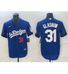 Men Los Angeles Dodgers 31 Tyler Glasnow Blue City Connect Cool Base Stitched Baseball Jersey 4 Men Los Angeles Dodgers 31 Tyler Glasnow Blue City Connect Cool Base Stitched Baseball Jersey 4