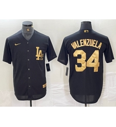 Men Los Angeles Dodgers 34 Toro Valenzuela Black Gold Cool Base Stitched Baseball Jersey Men Los Angeles Dodgers 34 Toro Valenzuela Black Gold Cool Base Stitched Baseball Jersey